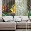 Curtains Tropical flowers strelitzia dark photo