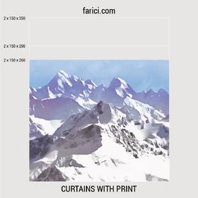 Curtains «Blue Watercolor Mountains»