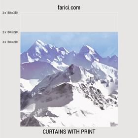 Curtains «Blue Watercolor Mountains»