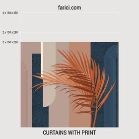 Curtains «Orange Palm Leaves»