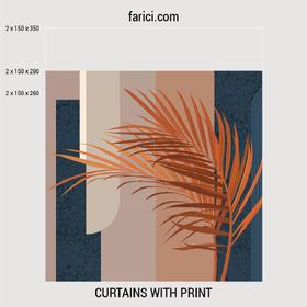 Curtains «Orange Palm Leaves»
