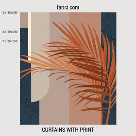 Curtains «Orange Palm Leaves»