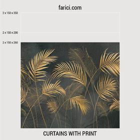 Curtains «Golden Palms Leaves»
