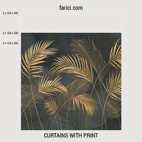 Curtains «Golden Palms Leaves»
