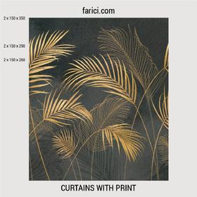 Curtains «Golden Palms Leaves»