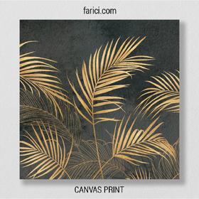 Canvas print Golden Palms Leaves