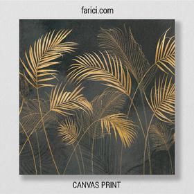 Canvas print Golden Palms Leaves