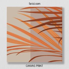 Canwas print Orange Palm Leaves