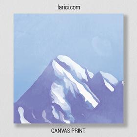 Canvas print Blue Watercolor Mountains