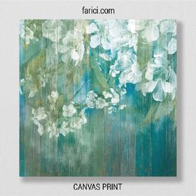 Canvas print Apple Blossom Wooden Background