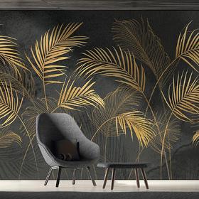 WallMural «Golden Palms Leaves»