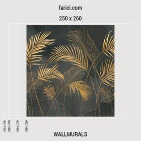 WallMural «Golden Palms Leaves»