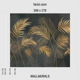 WallMural «Golden Palms Leaves»