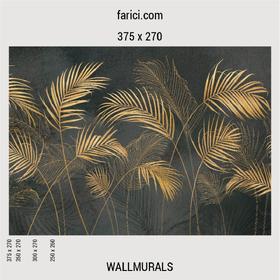 WallMural «Golden Palms Leaves»