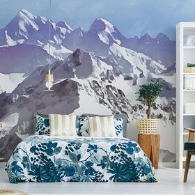 Wallmural «Blue Watercolor Mountains»
