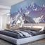 WallMural Blue Watercolor Mountains photo