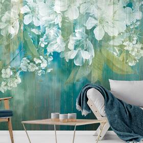 WallMural «Apple blossom wooden background»