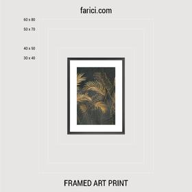 Framed art print «Golden Palms Leaves»