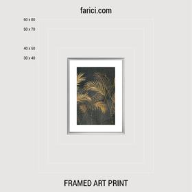 Framed art print «Golden Palms Leaves»