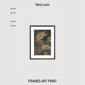 Framed art print «Golden Palms Leaves»