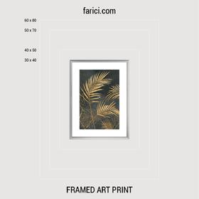 Framed art print «Golden Palms Leaves»