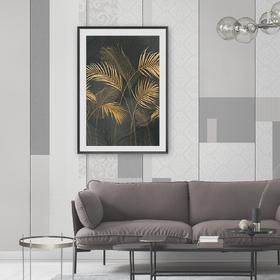Framed art print «Golden Palms Leaves»