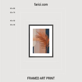 Framed art print Orange Palm Leaves