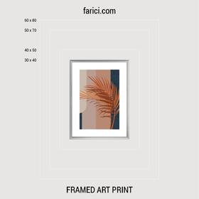 Framed art print Orange Palm Leaves