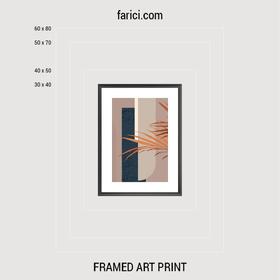 Framed art print Orange Palm Leaves