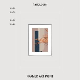 Framed art print Orange Palm Leaves