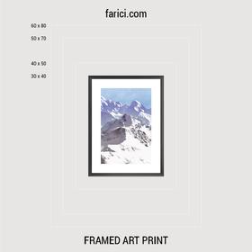 Framed art print «Blue Watercolor Mountains»