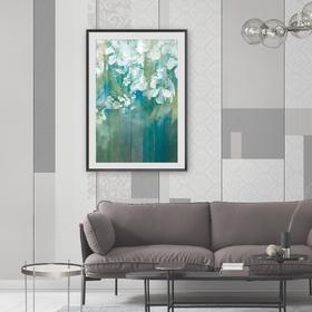 Framed art print «Apple Blossom Wooden Background»