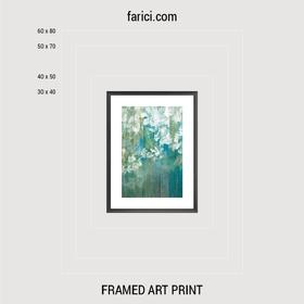 Framed art print «Apple Blossom Wooden Background»