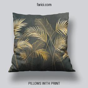 Pillow Golden Palms Leaves
