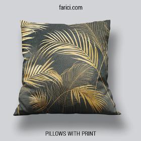 Pillow Golden Palms Leaves