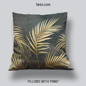 Pillow Golden Palms Leaves