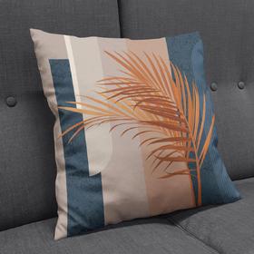 Pillow Orange Palm Leaves