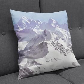 Pillow Blue Watercolor Mountains