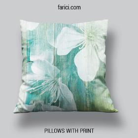 Pillow Apple Blossom Wooden Background