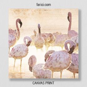 Canvas print Pink Flamingo Textured