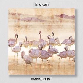 Canvas print Pink Flamingo Textured