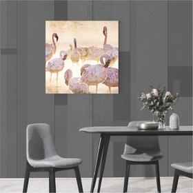 Canvas print Pink Flamingo Textured