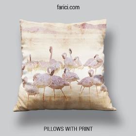 Pillow Pink Flamingo Textured
