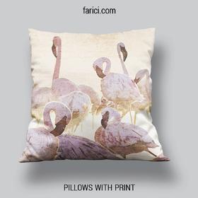 Pillow Pink Flamingo Textured