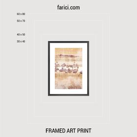Framed art print «Pink Flamingo Texture»