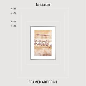 Framed art print «Pink Flamingo Texture»