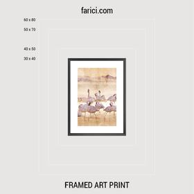 Framed art print «Pink Flamingo Texture»