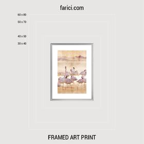 Framed art print «Pink Flamingo Texture»