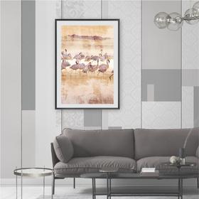 Framed art print «Pink Flamingo Texture»
