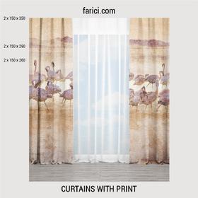 Curtains Pink Flamingo Texture